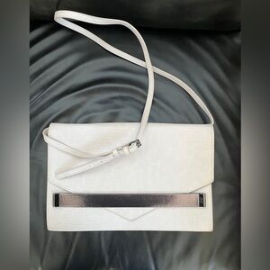 ZARA Basic Collection Envelope Texture Cross Body Bag Convert to Clutch Neutral